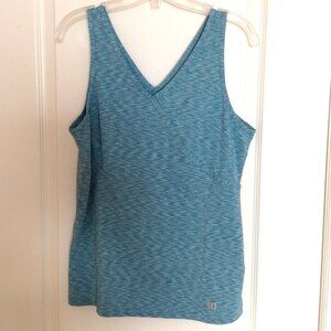 Wilson Women's Striated Faux Wrap Tank Top Classic Fit Size L Activewear Sports